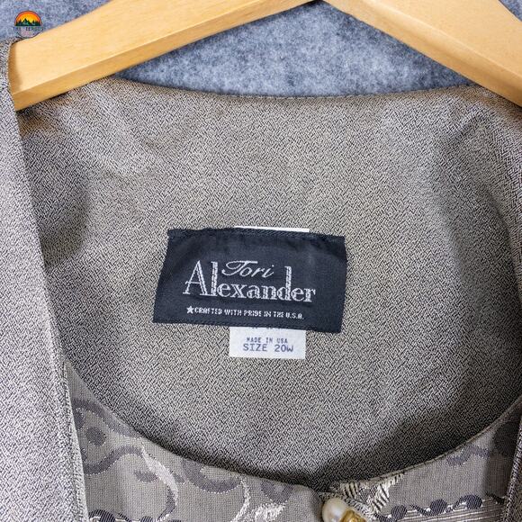 NWT Tori Alexander Button Front Jacket With Skirt Gray 3/4 Sleeve Women's 20W - Picture 8 of 16